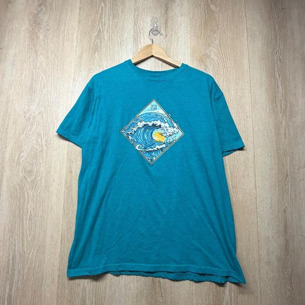 Unbranded Men's Blue and Green T-shirt
